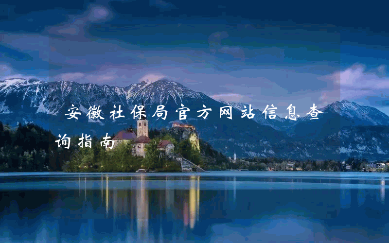 安徽社保局官方网站信息查询指南